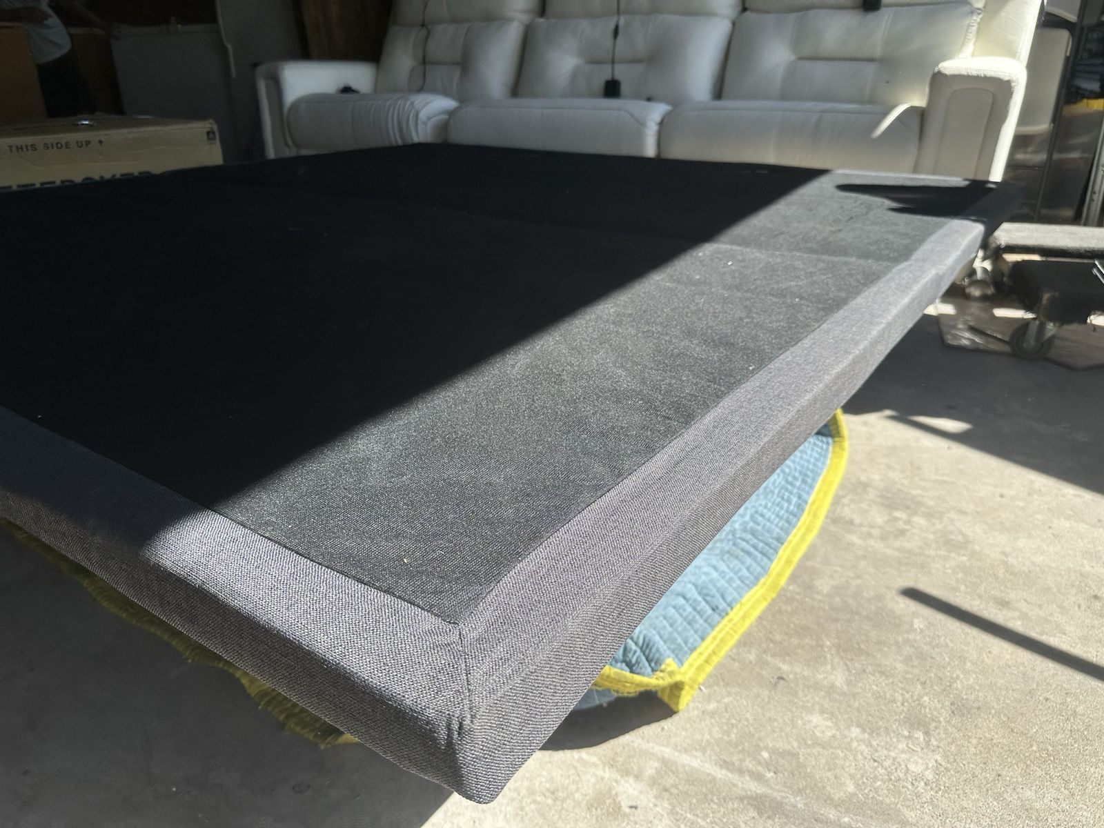 Black Fabric Split Box Spring - king Size, new Condition