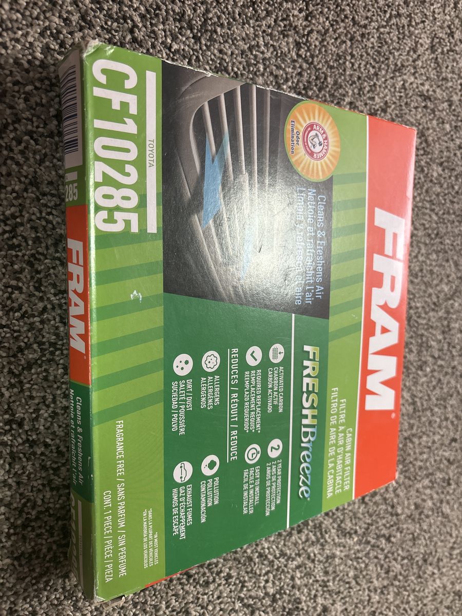 FRAM FreshBreeze CF10285 Cabin Air Filter for Toyota - Activated Carbon, Fragrance-Free