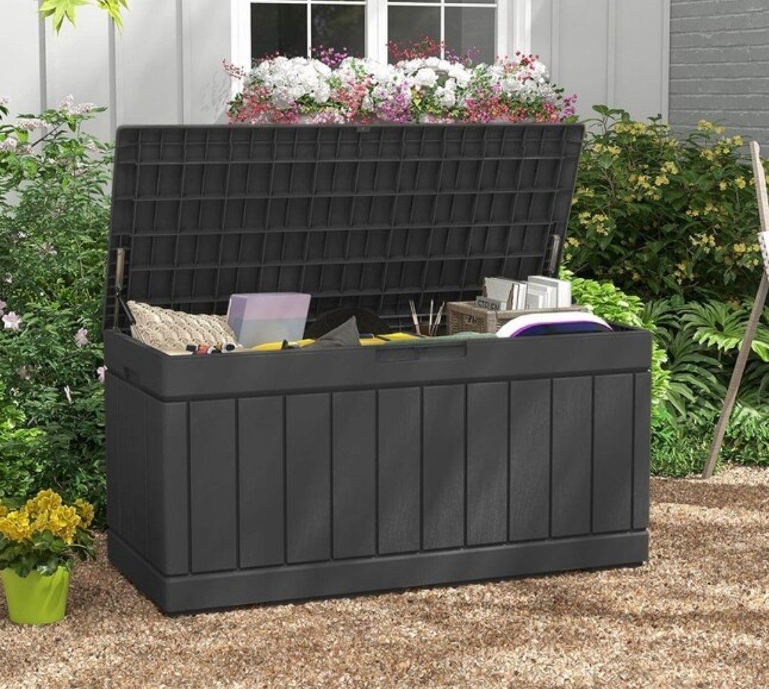 NEW 82 gal. Outdoor Patio Storage Deck Box – Still Sealed in Box