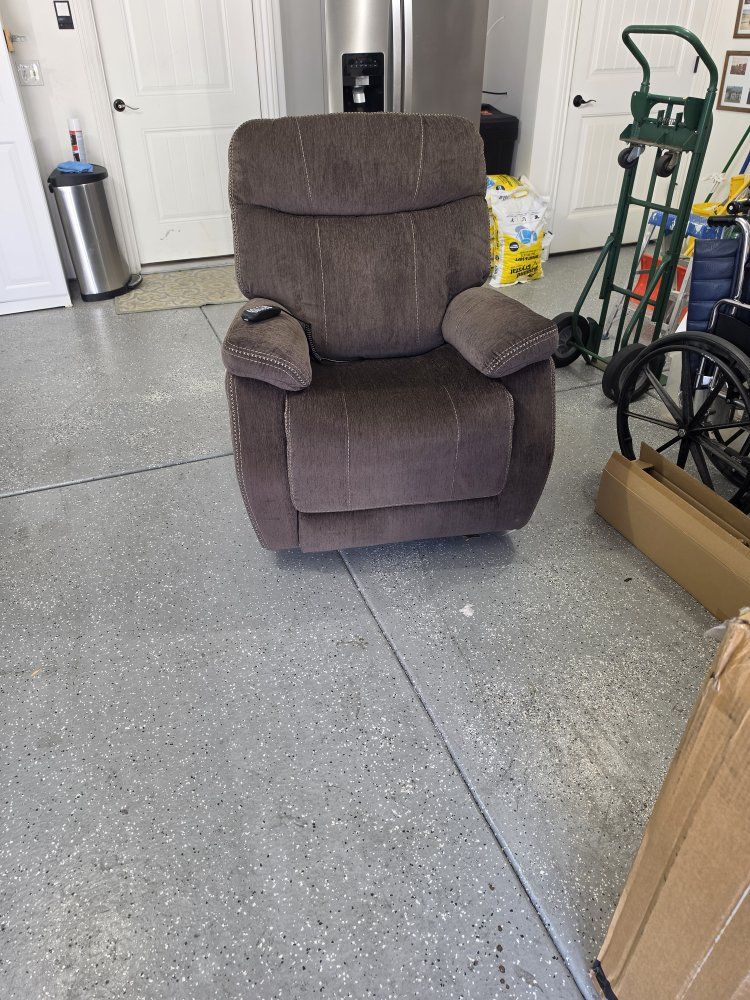 Brown Power Lift Recliner Chair with Remote Control - Comfortable Seating Solution