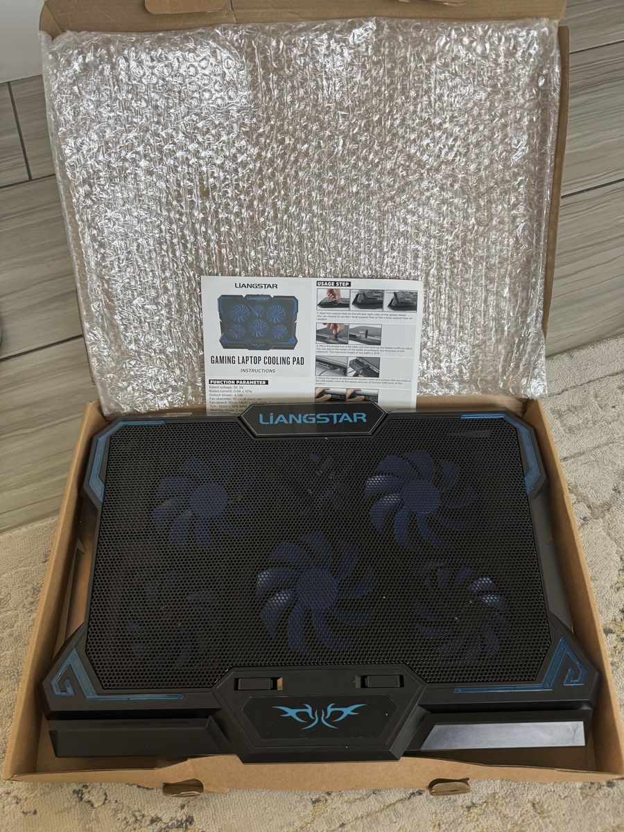 LIANGSTAR Gaming Laptop Cooling Pad with 6 Fans and Adjustable Speeds