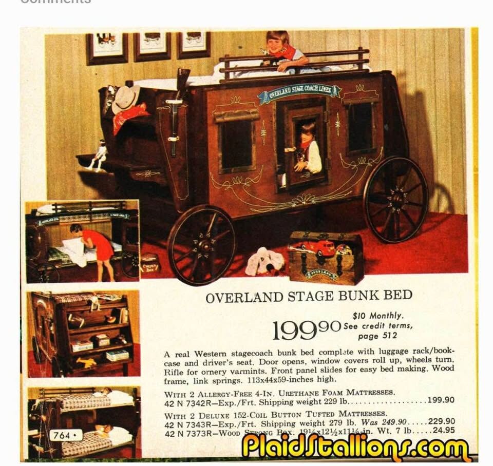 Vintage / Antique 1965 Overland Stagecoach Bunk Bed