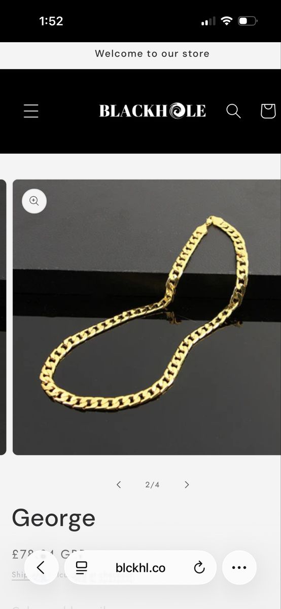 George Gold Cuban Link Chain Necklace - Brand New