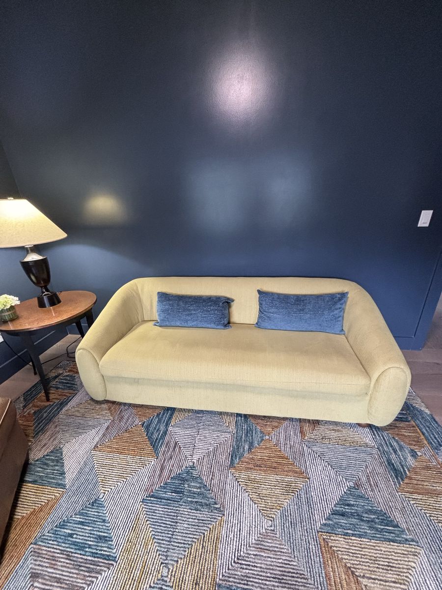 Modern chartreuse Upholstered Sofa. 