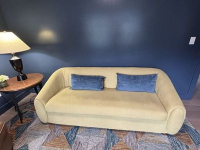 Modern chartreuse Upholstered Sofa.