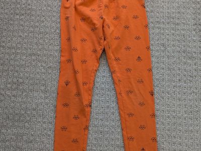 Girls Cat & Jack Halloween orange cat leggings, size L (10/12)