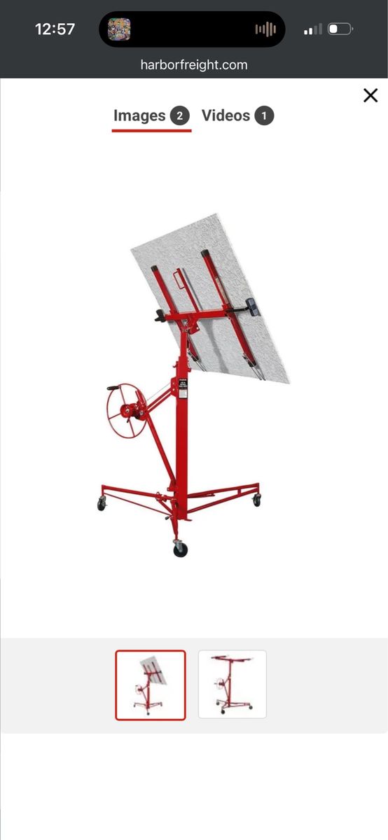 Harbor Freight Drywall Panel Hoist Lift - Red, Max 150 lbs, up to 11 ft height