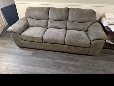 Gray Microfiber Sofa and Loveseat Set
