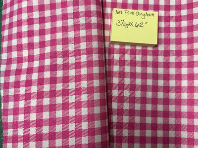 Fuchsia 100% cotton Gingham Fabric