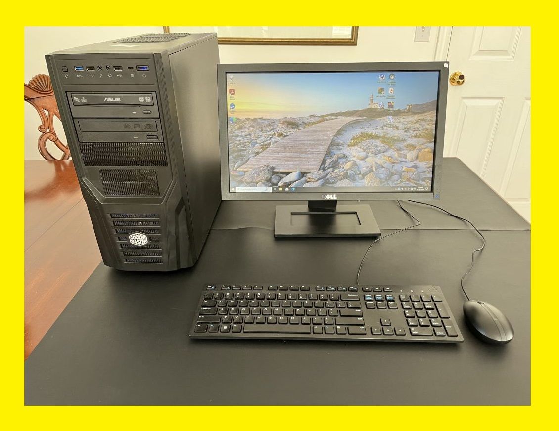 24GB RAM 6 CORE Dell i5-10600 @4.8 GHz 512GB NVMe SSD Custom CoolerMaster Windows 11 Desktop Computer