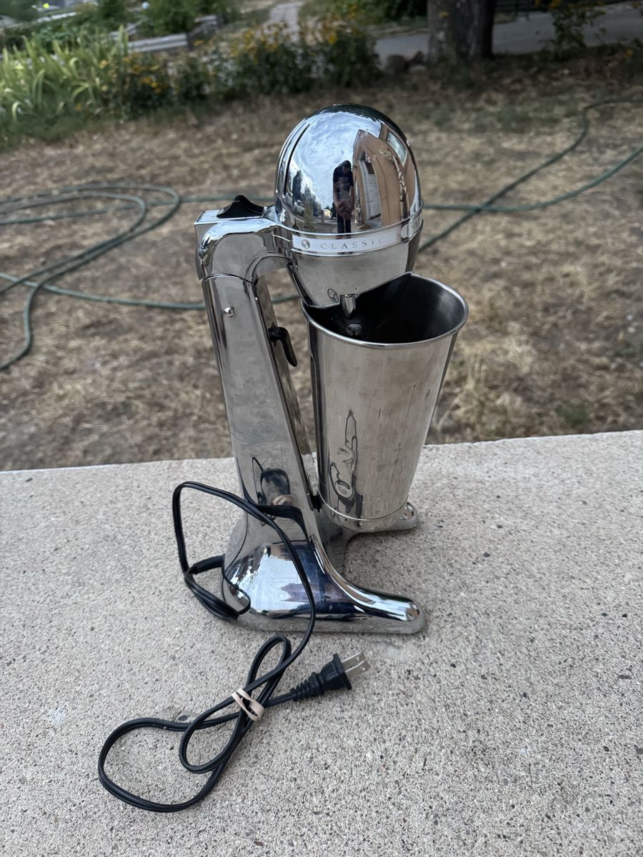 Hamilton Beach Classic Drink Mixer Chrome Vintage Style Milkshake Maker 14” Tall