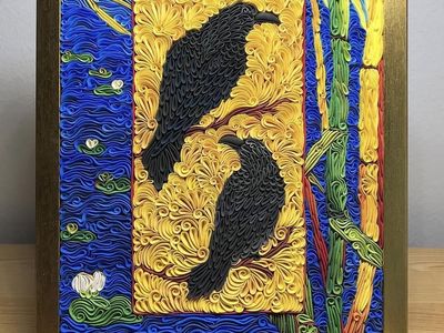 One-of-a-Kind Commissioned Raven Clay Art by Alisa Lariushkina – Inspired by Van Gogh’s “The Courtesan (after Eisen)”
