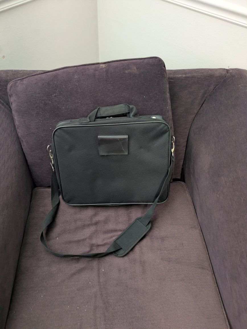 Black Fabric Briefcase/Laptop Bag with Shoulder Strap