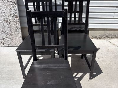 Set Of 5 Black Dining Chairs Compact For Maximum Seating