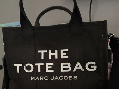 Marc Jacobs The Tote Bag Canvas Crossbody Shoulder Bag Black
