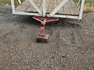 Vintage Farm Wagon / Hay Trailer - Rustic Wood & Metal Design