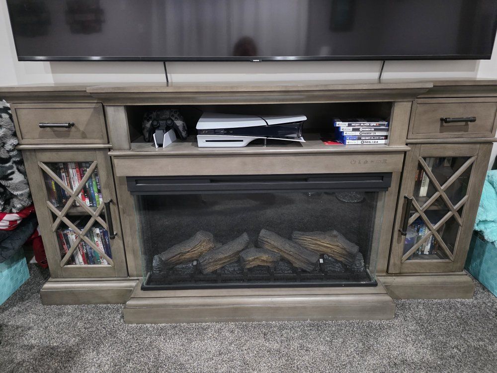 Hamilton Gray 70" Fireplace TV Stand from RC Wille