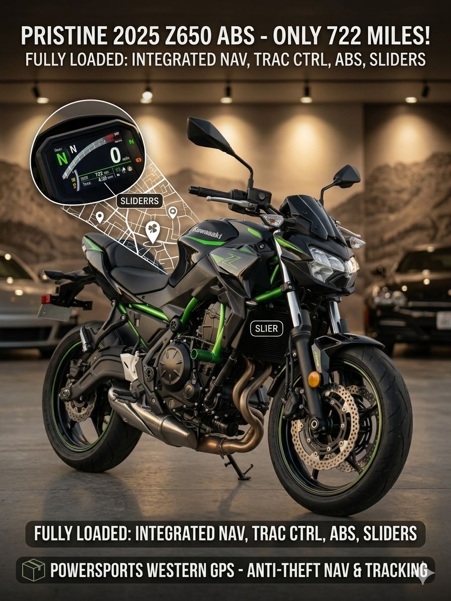 2025 Kawasaki Z650 ABS - ONLY 722 Miles! + GPS & Extras
