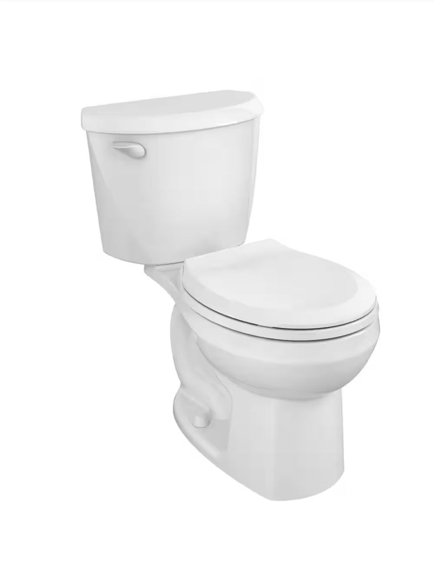 American Standard Colony 3 2-Piece 1.28 GPF Single Flush Round Toilet in White, Seat Not Included.