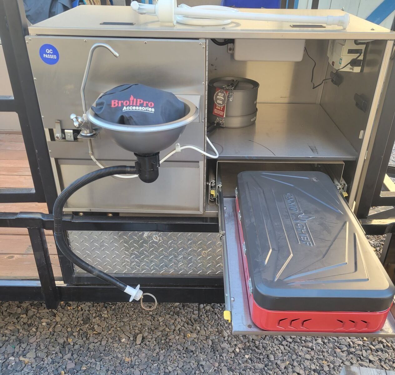 Camp kitchenettes with sink and cooler. Brand new!