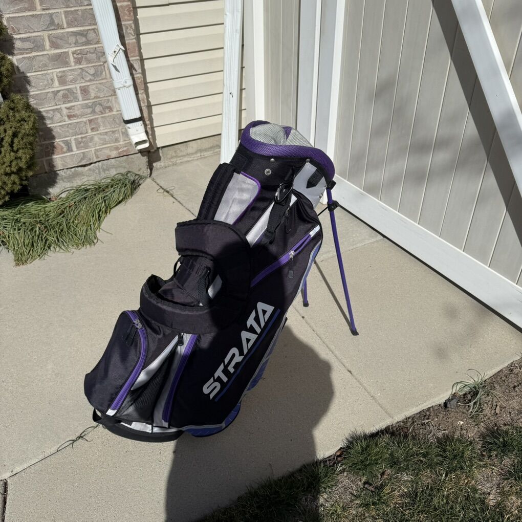 Strata Plus Stand Golf Bag W Rain Cover