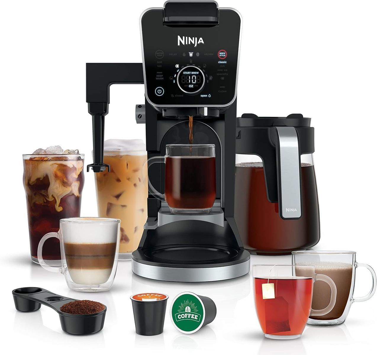 Ninja Drip Coffee Maker With K Cup Combo, DualBrew Pro, 12 Cup Single Serve Coffee Makers with Paper Filter