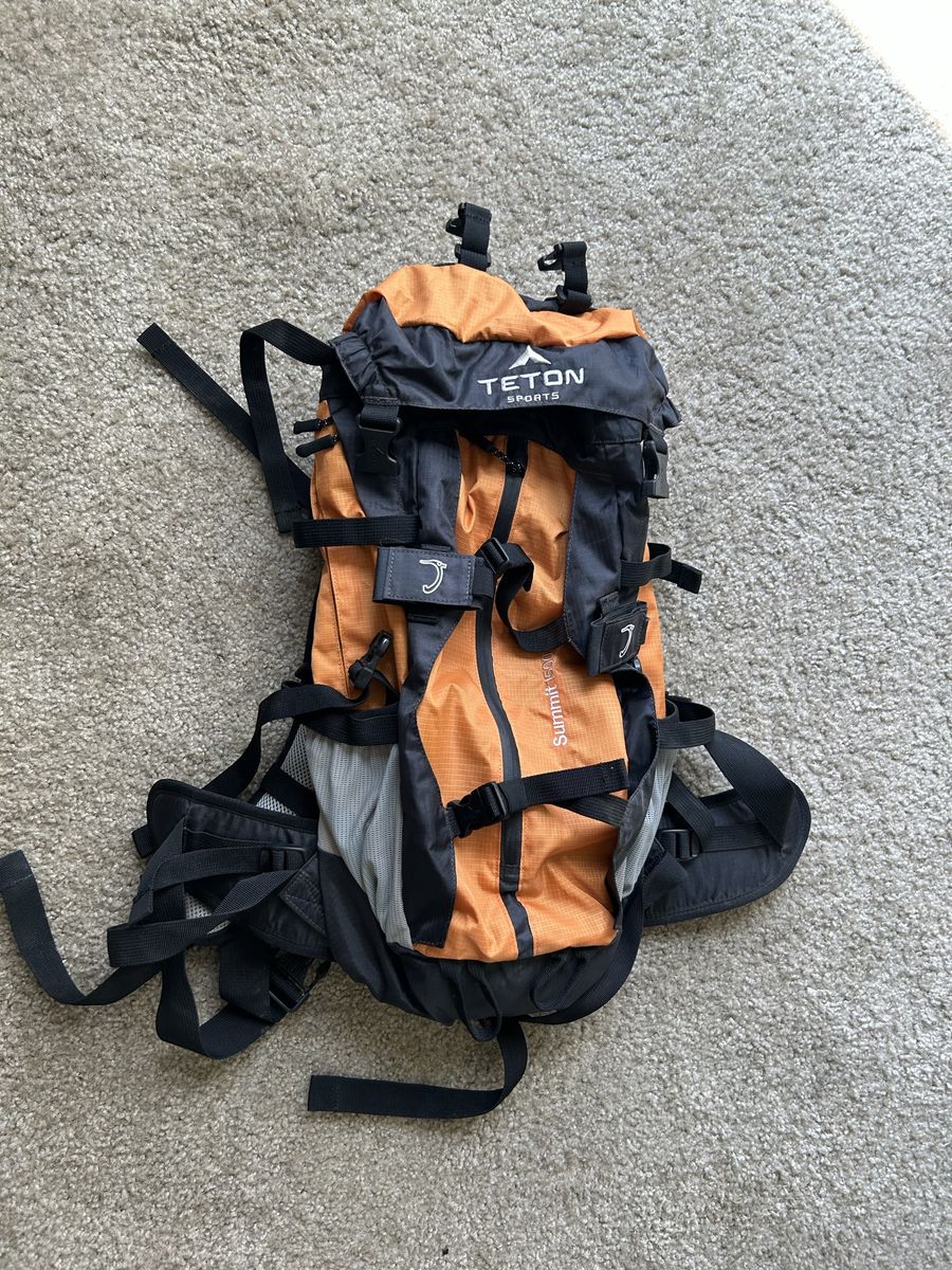 Teton Sports Summit 1500 Hiking Backpack Orange and Black