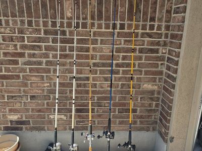 Lot of 5 Assorted Fishing Rods and Reels