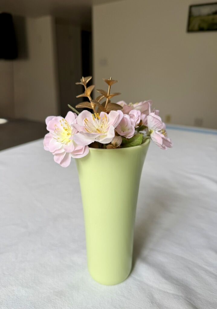 Vintage Spring Green Ceramic Vase