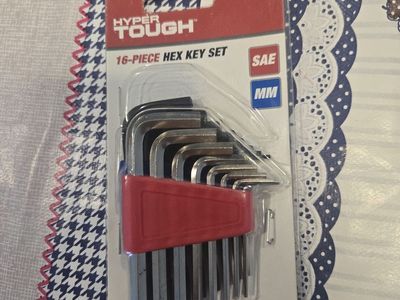 Hyper Tough 16-Piece Hex Key Set SAE and Metric