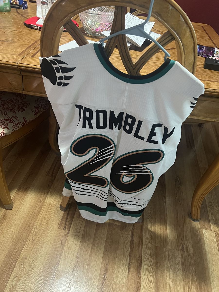 Vintage Utah Grizzlies Hockey Jersey #26 TROMBLEY Signed Autographed Team White