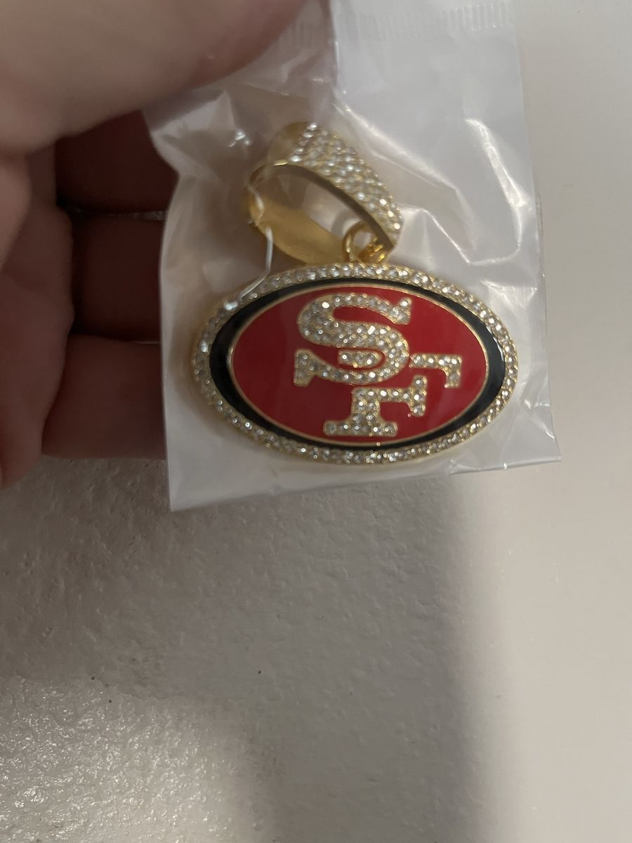 San Francisco 49ers Rhinestone Pendant Gold Tone NFL Fan Charm