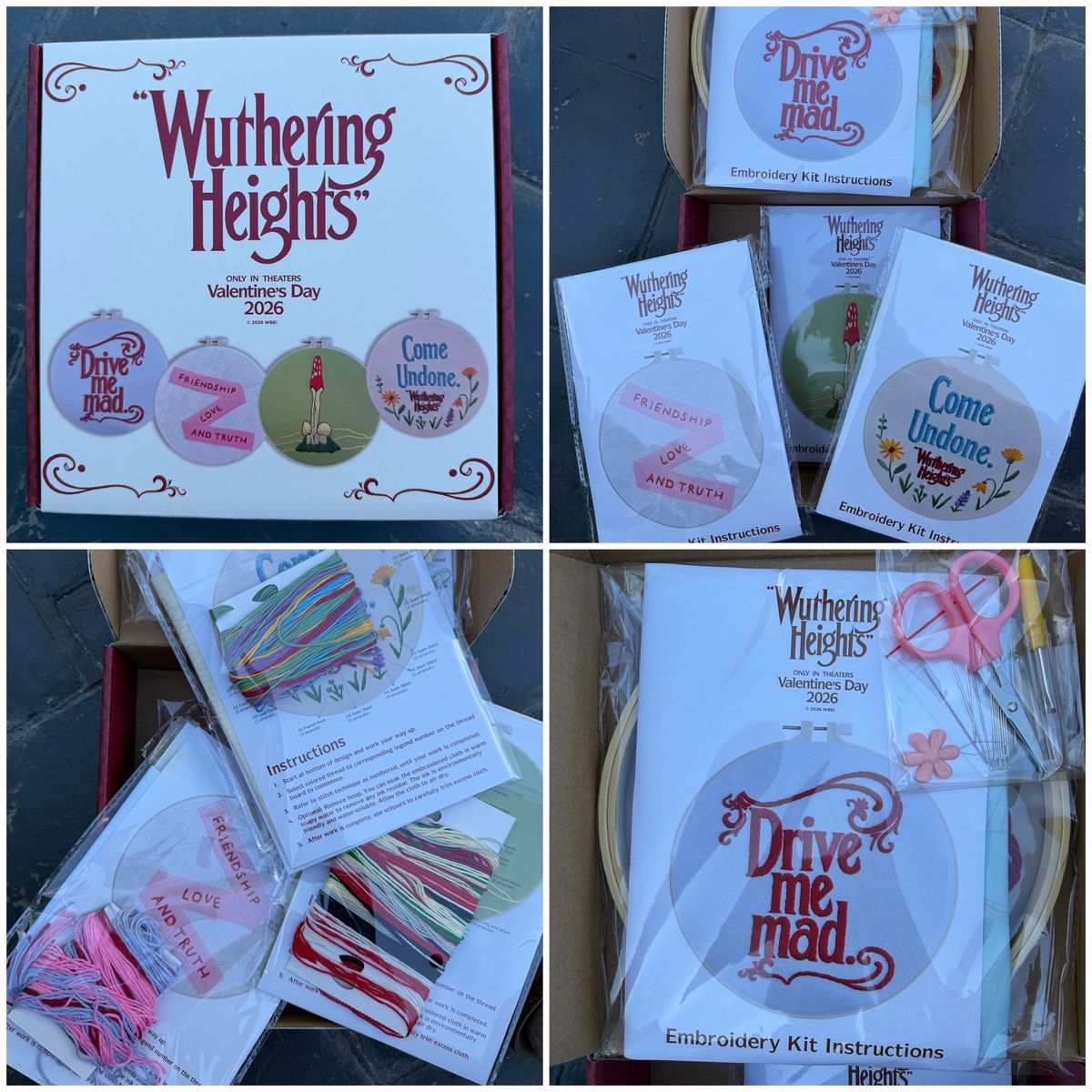 Four Embroidery Kits from Wuthering Heights