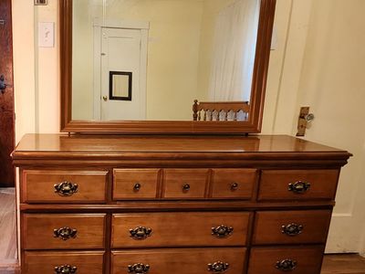 Vintage Finnish Imported 6 piece early American solid maple/birch Bedroom & Study set from Circa 1970 Era