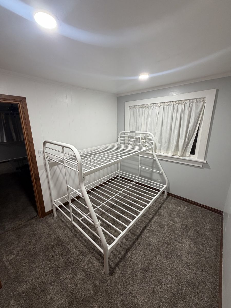 White Metal Twin Over Full Bunk Bed Frame