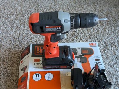 Black+Decker 20V MAX 3/8 in. Brushed Cordless Drill/Driver Kit (Battery & Charger)