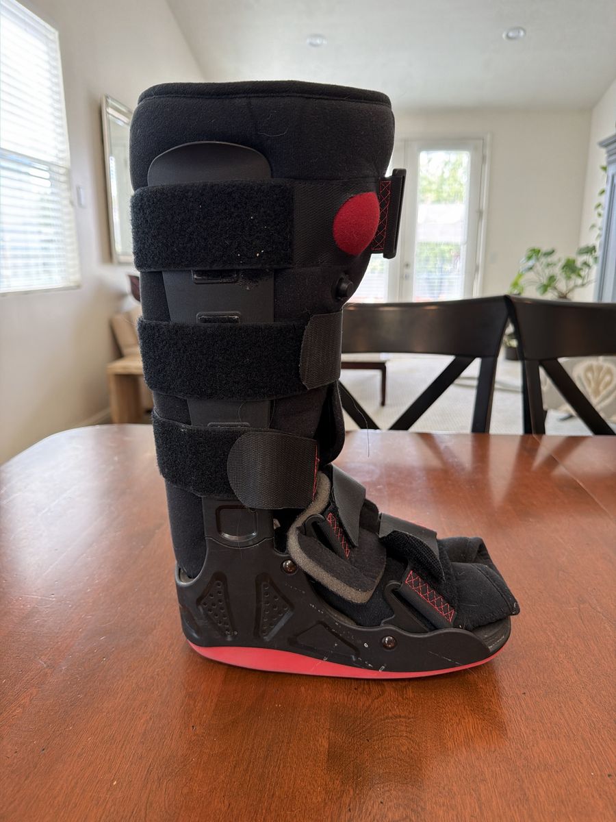 ProCare XcelTrax Tall Orthopedic Walking Boot / Cam Walker – Black/Red