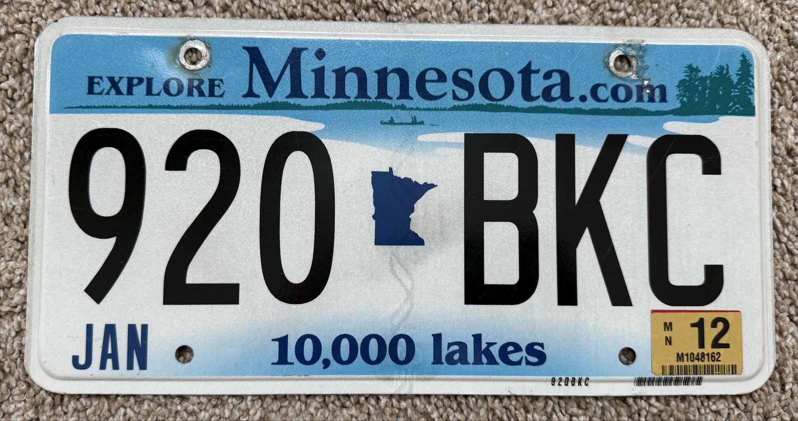 Expired Minnesota License Plate