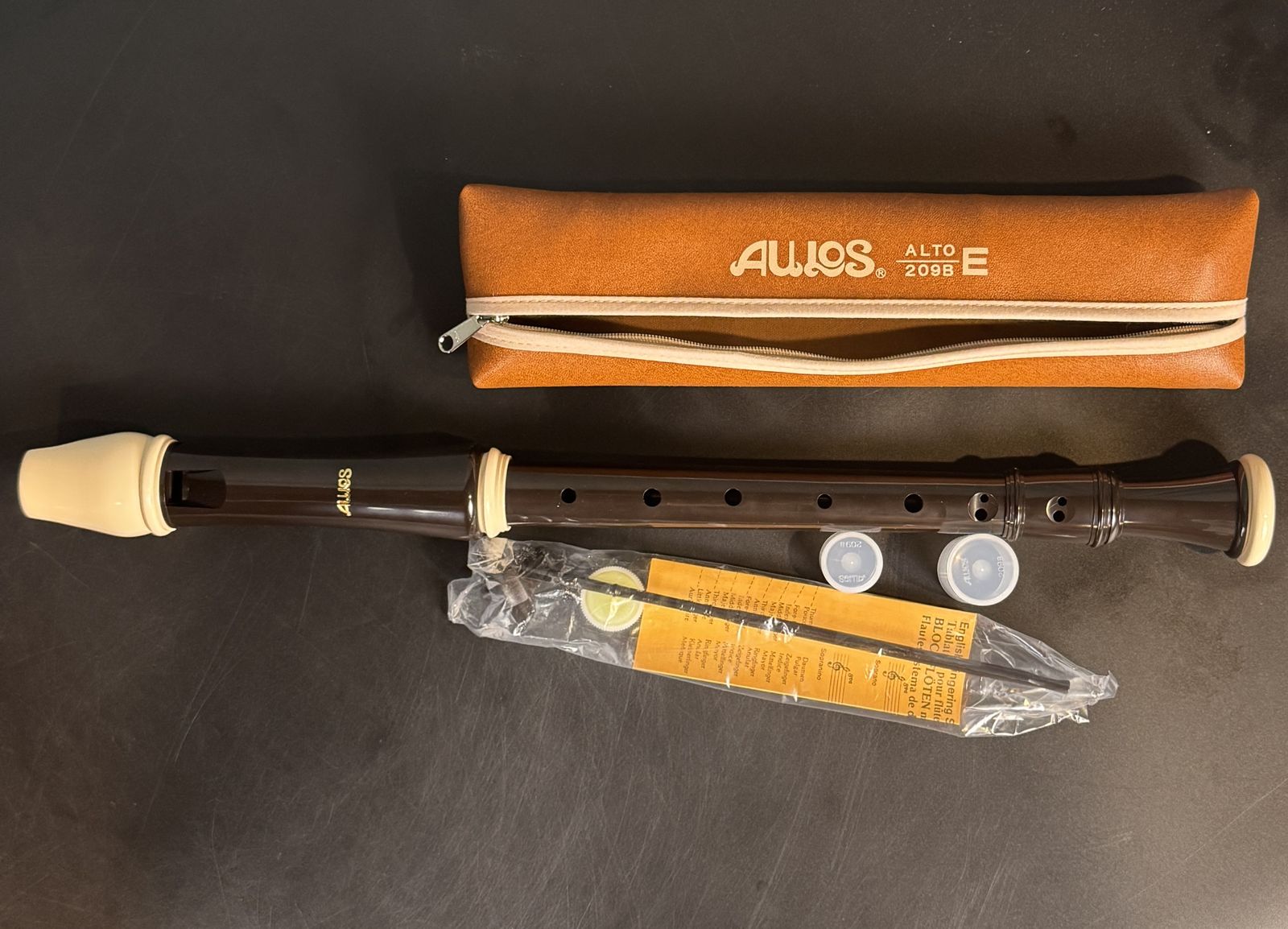 Aulos Alto 209B E Recorder - W/Case & Accessories - Made in Japan - NEW