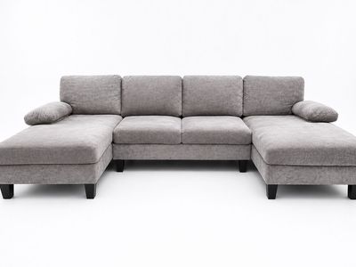 gray double chaise sectional couch