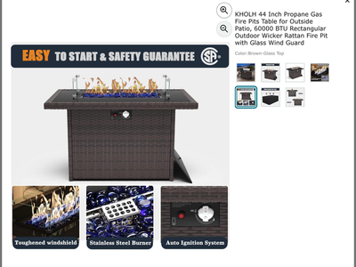 44” Propane Gas Fire Pit $150