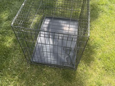 Folding dog crate