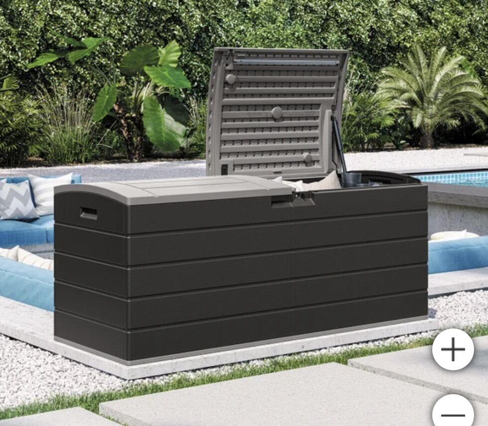 Suncast 120 Gallon Split Lid Large Deck Box