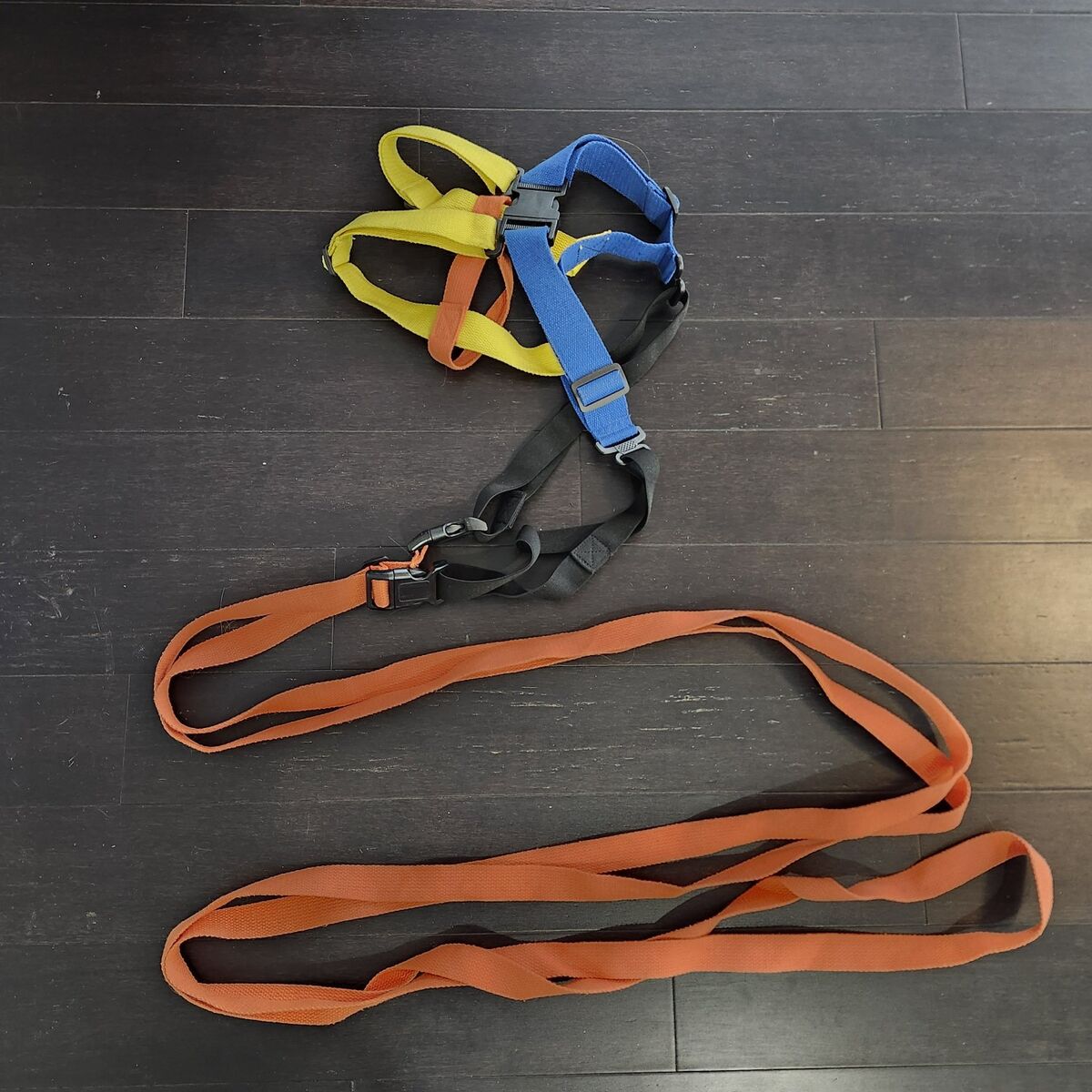 Little kid ski harness and ski tip comnector
