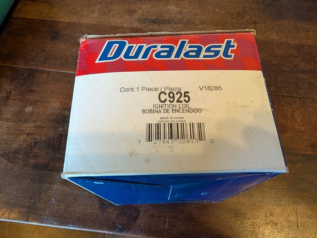 Duralast C925 Ignition Coil V18285 - New in Box - 1 Piece