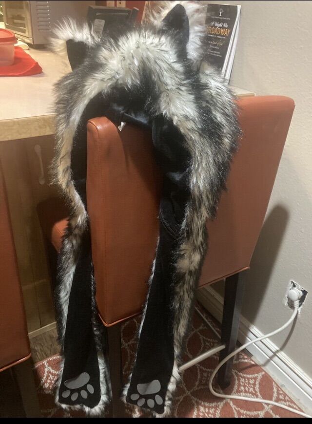 Fur Wolf Ears Scarf Hat Gloves outdoor And Party