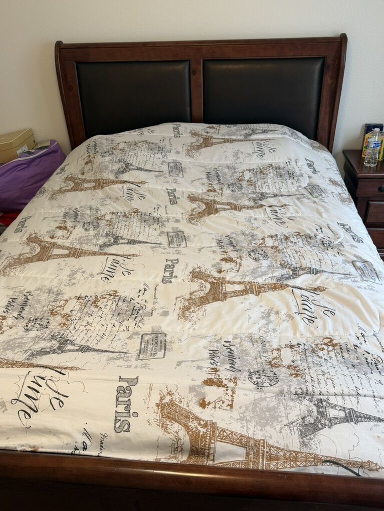 Queen solid wood bed