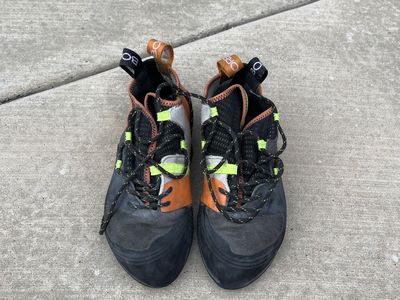 Boreal Satori Climbing Shoes - Orange & Black - Uk Size 8 - High-Performance Bouldering