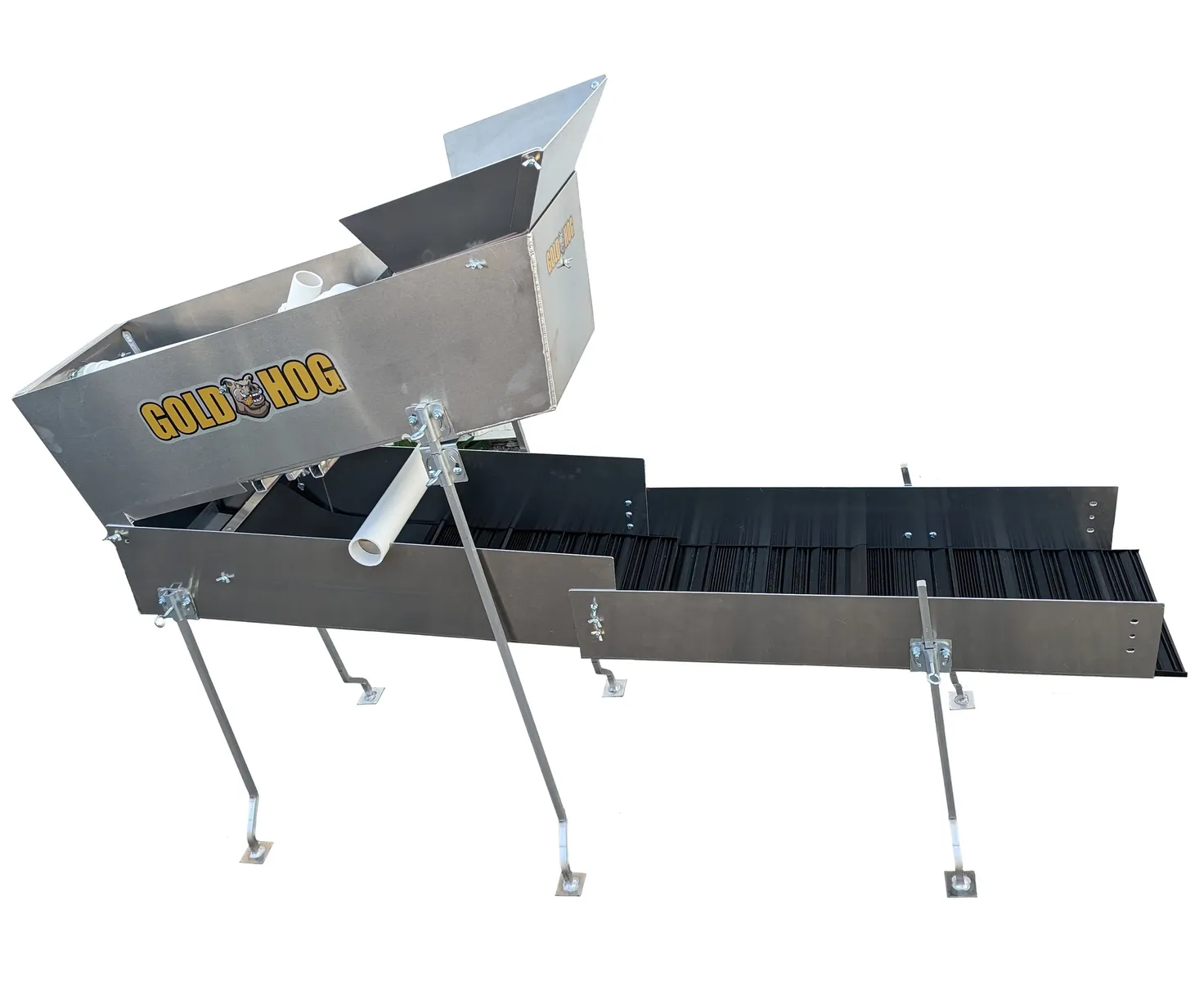 Gold Hog High Banker with extension sluice and mats