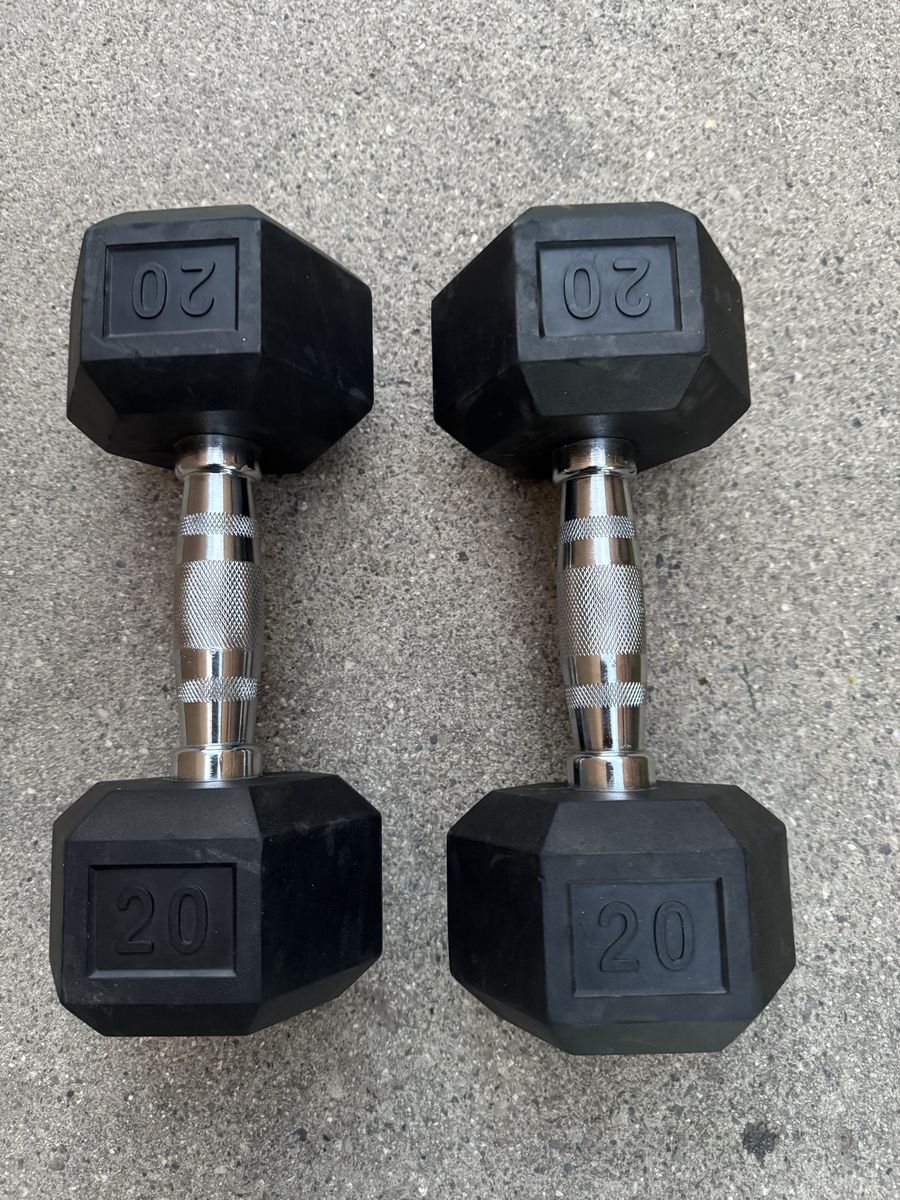 Rubber Hex Dumbbell Pair of 20lb